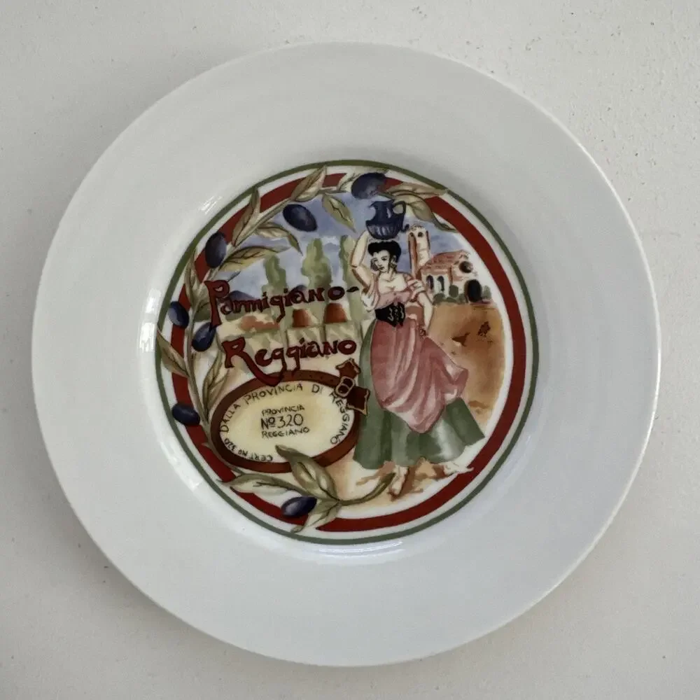 Restoration Hardware Appetizer Plates Classic French Wine & Cheese Theme